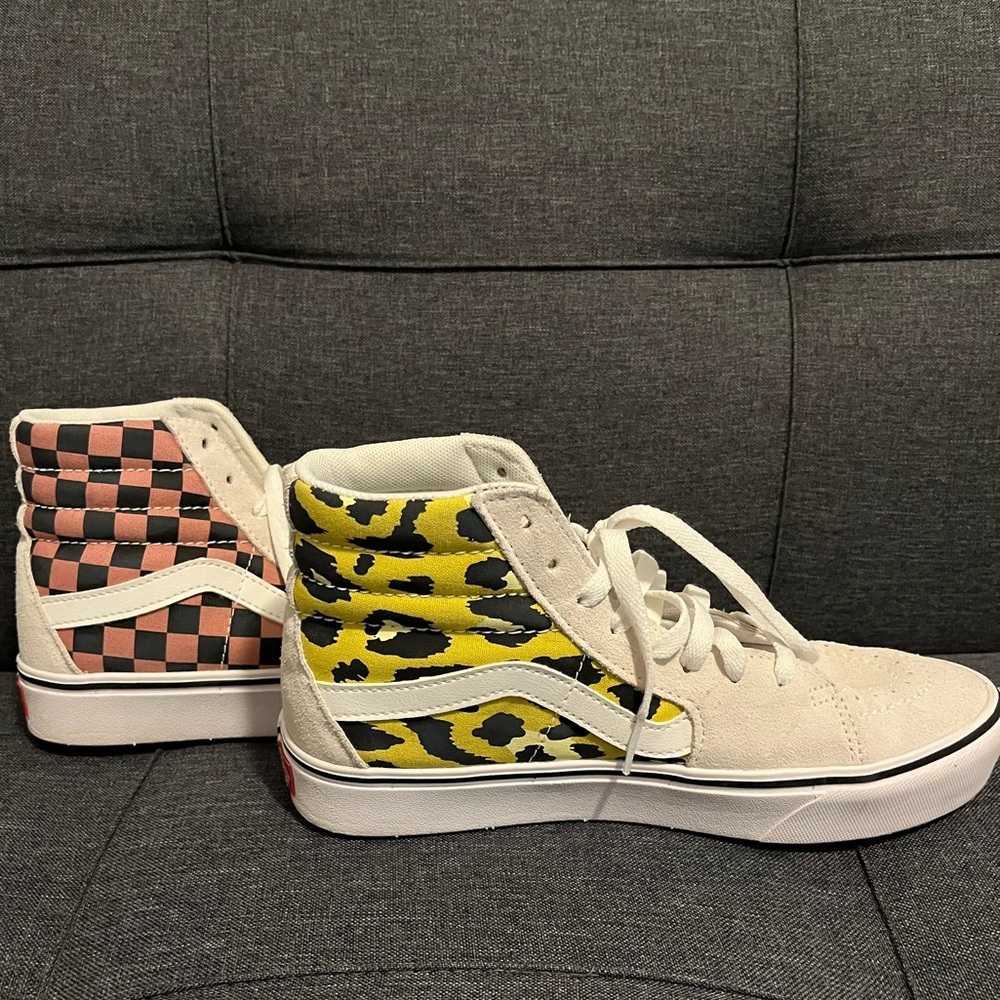 Vans Sk8-Hi Checker & Leopard Sneakers